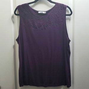 Sleeveless Blouse in Eggplant XL